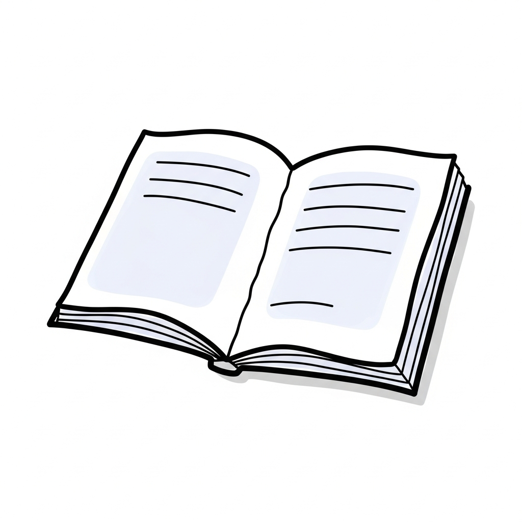Aufgeschlagenes Notizbuch – Werdegang